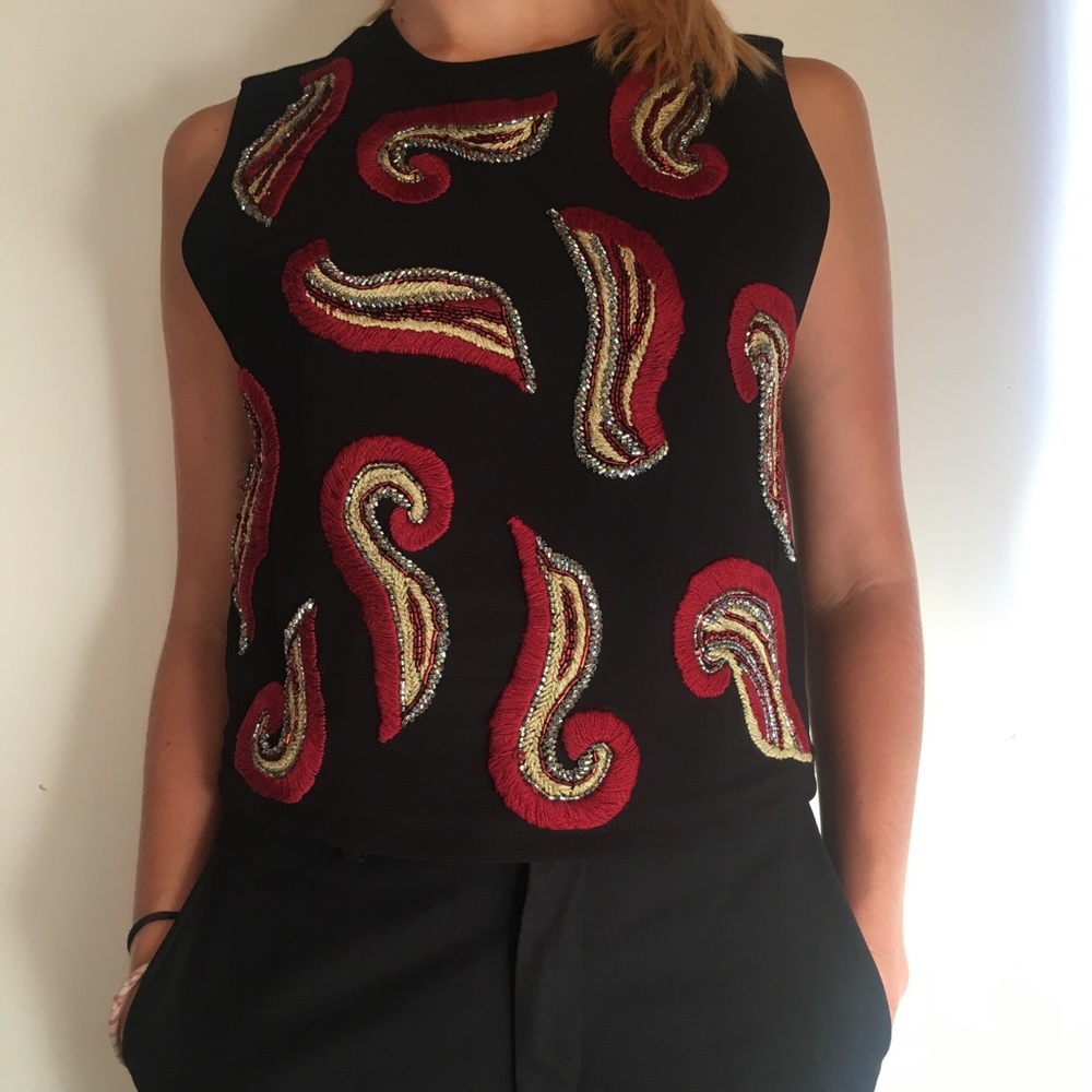 Alice + Olivia embroidered top